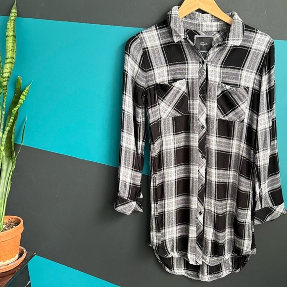 Rails Black and White Plaid Mini Dress - Picture 3 of 11